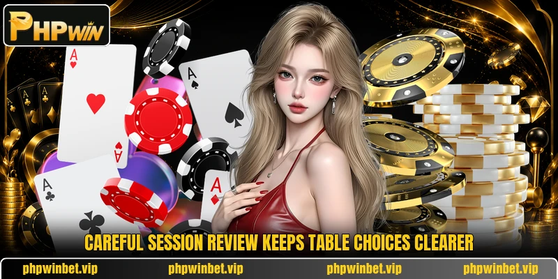 Careful session review keeps table choices clearer Careful session review keeps table choices clearer