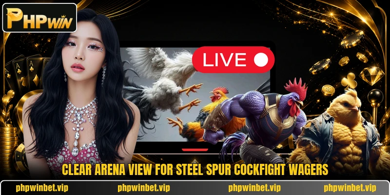 Clear arena view for Steel Spur Cockfight wagers Clear arena view for Steel Spur Cockfight wagers
