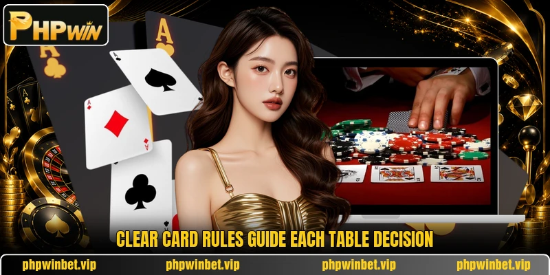 Clear card rules guide each table decision