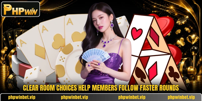 Clear room choices help members follow faster rounds Clear room choices help members follow faster rounds