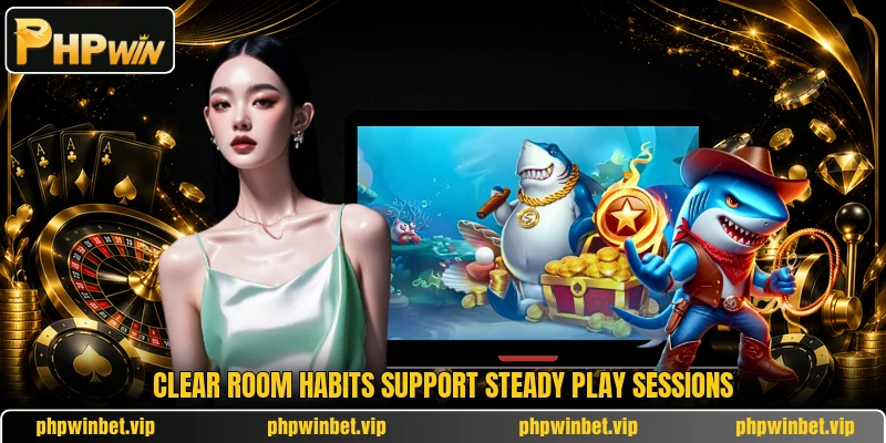 Clear room habits support steady play sessions Clear room habits support steady play sessions
