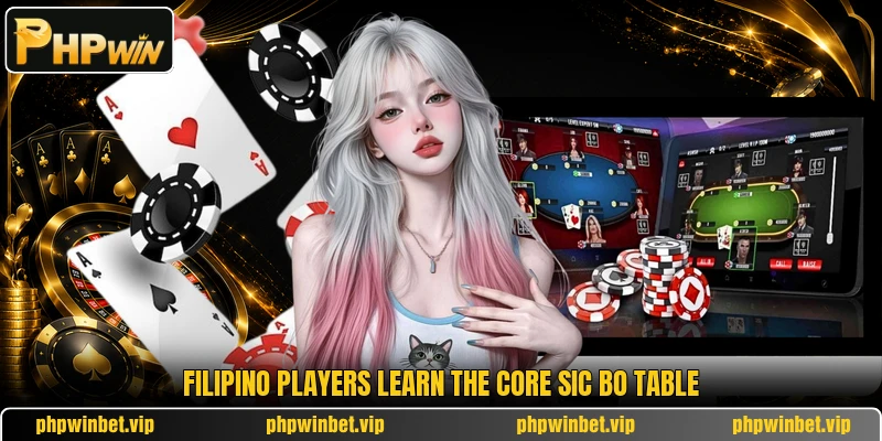 Filipino players learn the core Sic Bo table