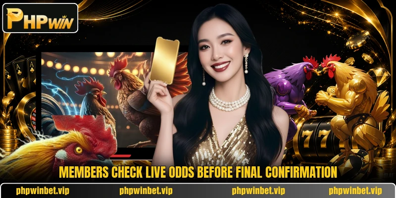 Members check live odds before final confirmation Members check live odds before final confirmation