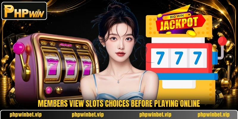 Members view slots choices before playing online Members view slots choices before playing online