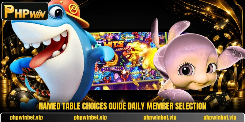 Named table choices guide daily member selection Named table choices guide daily member selection