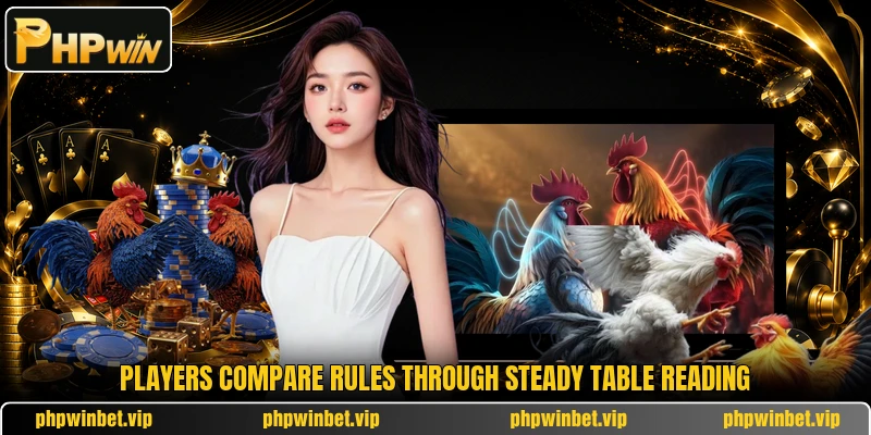 Players compare rules through steady table reading Players compare rules through steady table reading