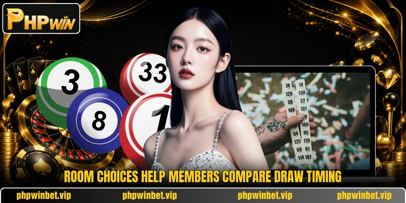 Room choices help members compare draw timing Room choices help members compare draw timing