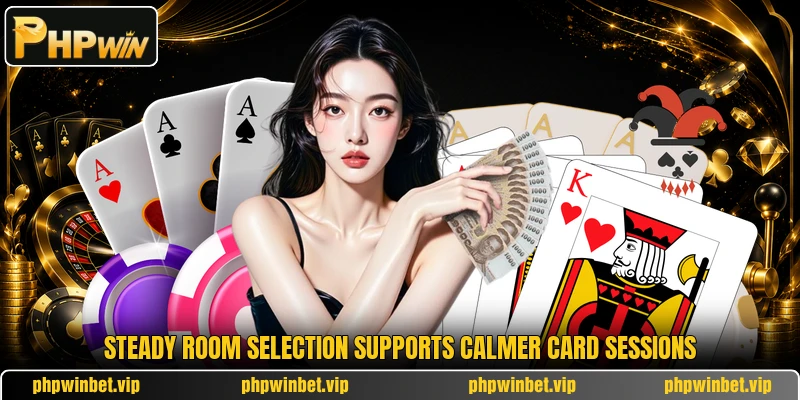 Steady room selection supports calmer card sessions